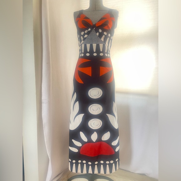 Commense Dresses & Skirts - Commense cutout abstract floral maxi NWT